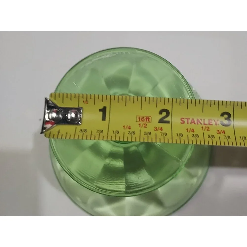 Federal Glass Company Pudding Custard Sherbet 2 Cups Glowy Depression Green - Picture 12 of 16